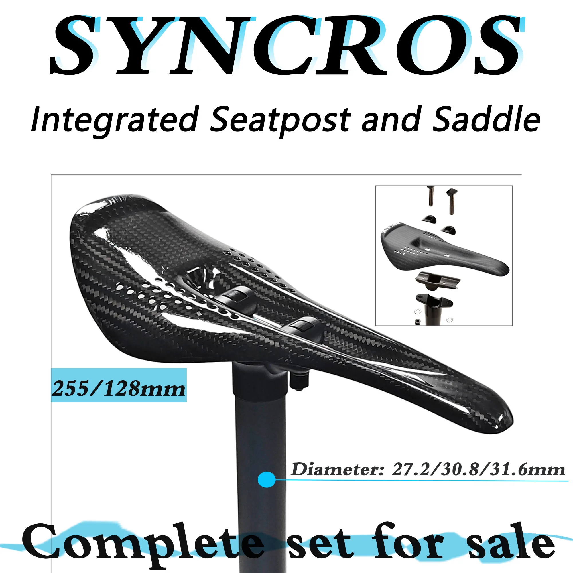 

SYNCROS carbon fiber ultra-light saddle panel full carbon seat post,27.2/30.8/31.6mmsuitable for gravel/road bicycle accessories