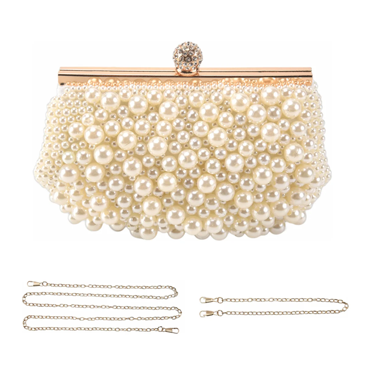 Evening Wedding Clutch Handbag Pearl Bag Dress Dinner Bag Small Purse Bridesmaid Handbag White