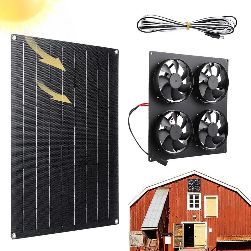 Solar Panel Exhaust Fan Powerful And Stable Solar Panel Vent Fan Easy To Install Solar Fans For Home Attic Greenhouse RV And