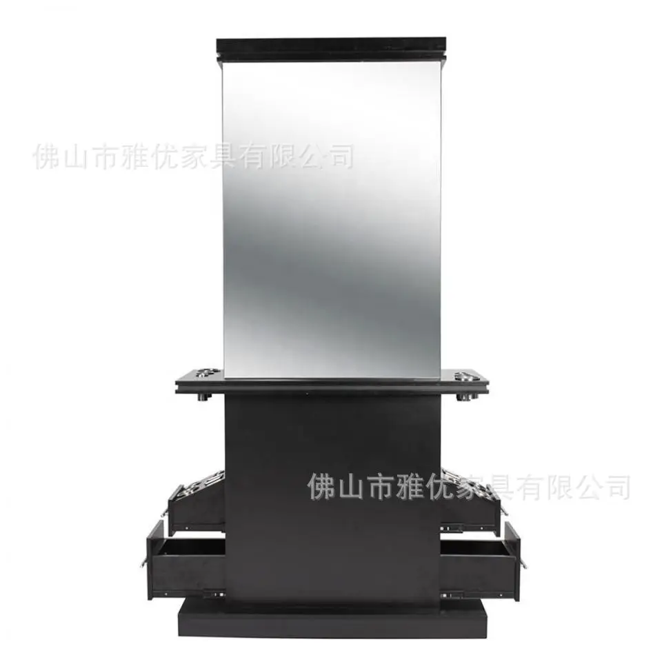 Yjq barber shop mirror table, special floor-to-ceiling hair cutting mirror for hair salon, integrated with mirror table.