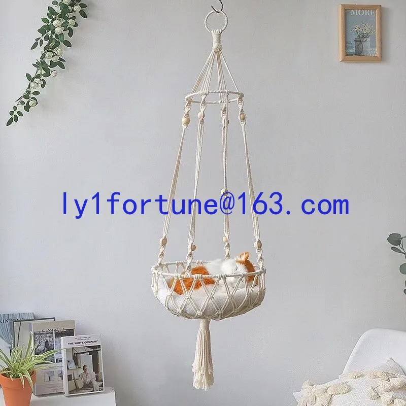 Four Seasons Mesh Pocket Cat Nest Pet Cat Bed Semi-surrounded Hand-woven Cotton Rope