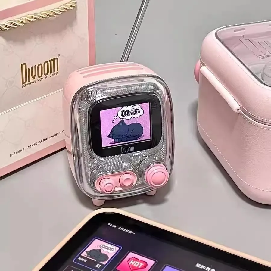 

Divoom T-larlaoo-2 Белый шум Мини Ретро Bluetooth-динамик для помощи во сне Портативный винтажный Bluetooth-динамик высокого качества Сабвуфер