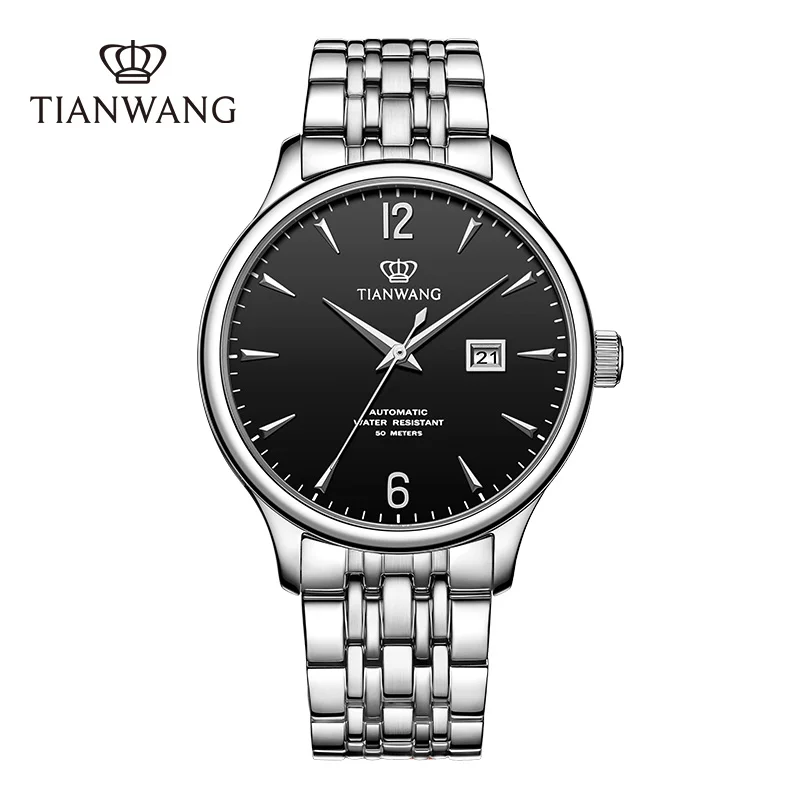 

TIAN WANG Men's Watches NH35 Business Mechanical Simple Watch Men Stainless Steel Automatic Wristwatch Male Watch 5ATM Clock