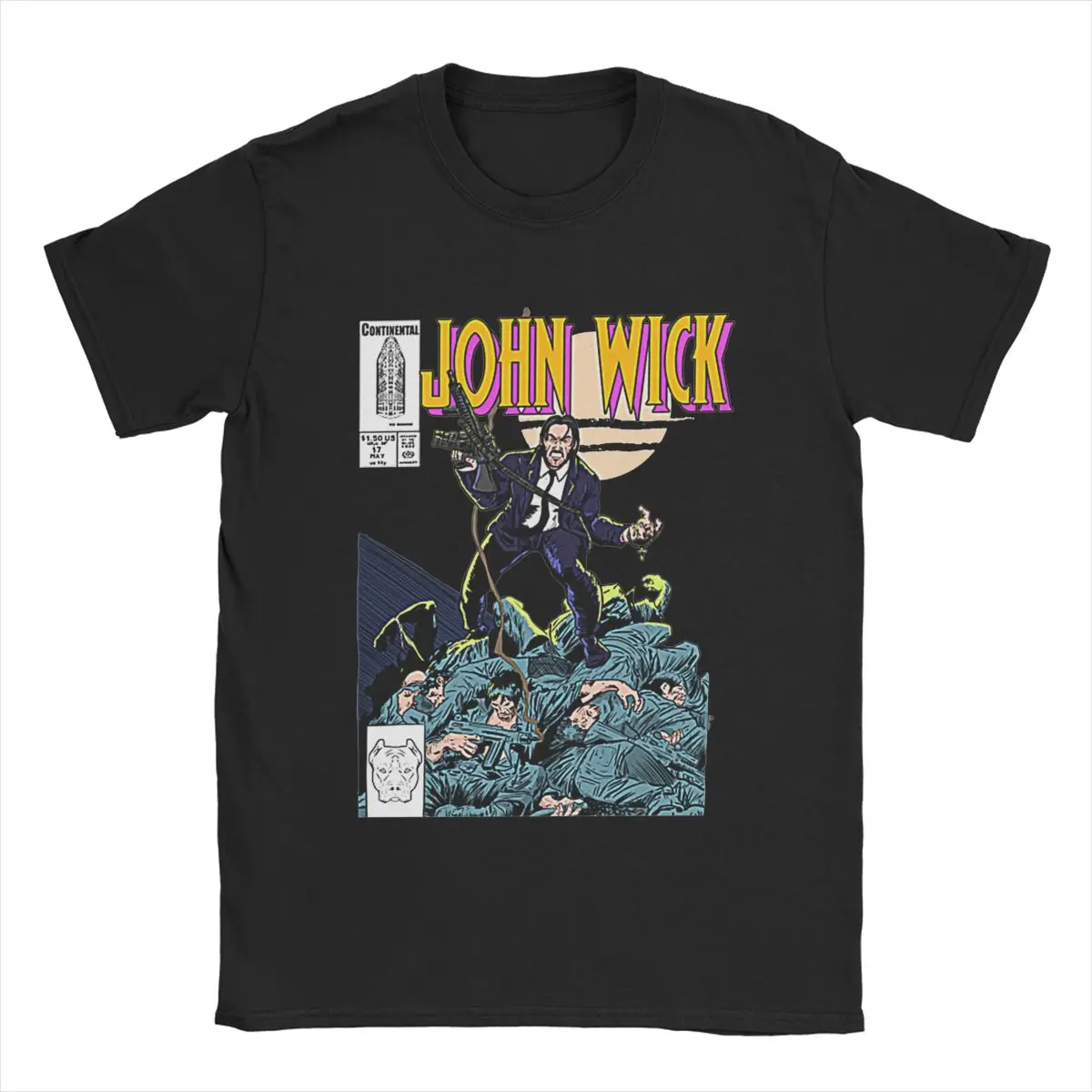 The Continental Hotel Men T Shirts John Wick Crazy Tees Short Sleeve Crew Neck T-Shirts 100% Cotton Plus Size Clothes