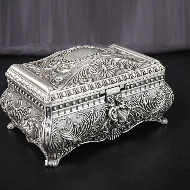 Retro European Korean Princess Treasure Jewelry Box Non-Solid Wood Flannel Jewelry Jewelry Storage Box Gift  LB52820