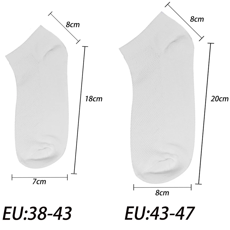Goodeal 5 คู่/ล็อตผ้าฝ้ายผู้ชายธุรกิจสีดําสีขาวถุงเท้าตาข่ายบาง Breathable ข้อเท้าไม่แสดงเรือสั้น PLUS ขนาด EU38-47