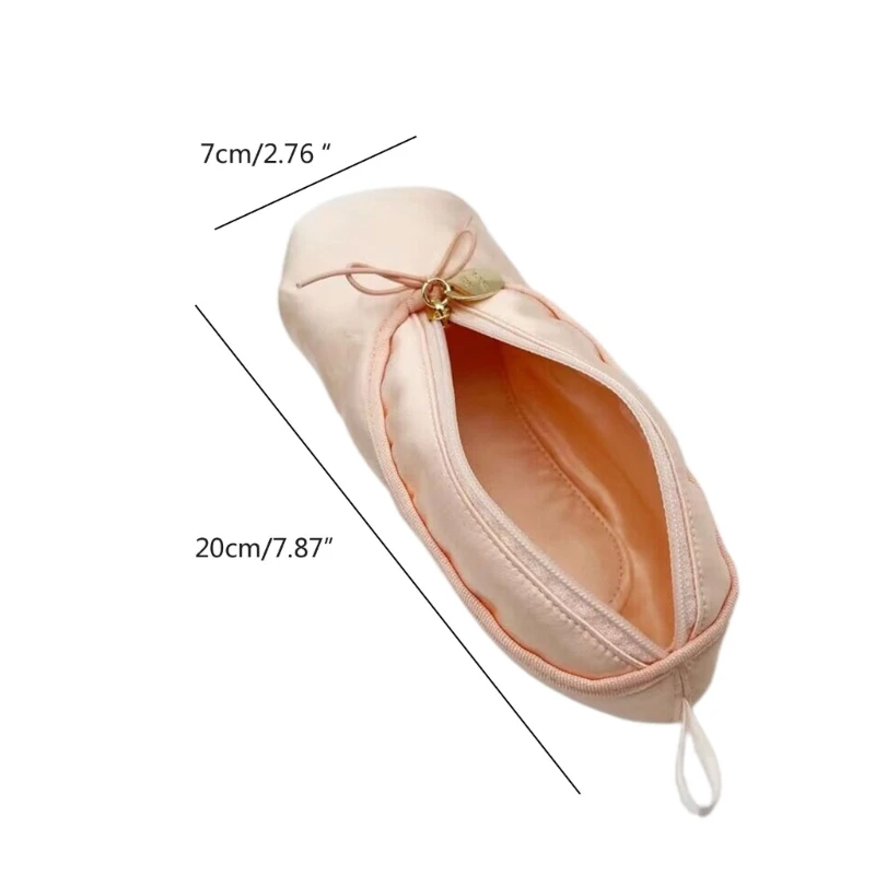 Pink Ballet Shoe Satins Student Pencil Bag Multifunctional Cosmetic Drop shipping