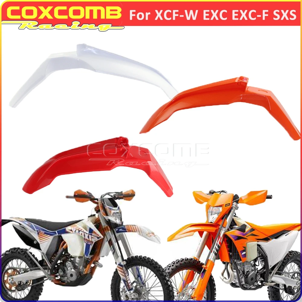 For XCF-W 250 350 FXC 500 EXC-F 350 SXS 85 Racing Enduro Dirt Bike Red Mudguard Front Fender Splash Guard Mud Guad Cover 2013-16