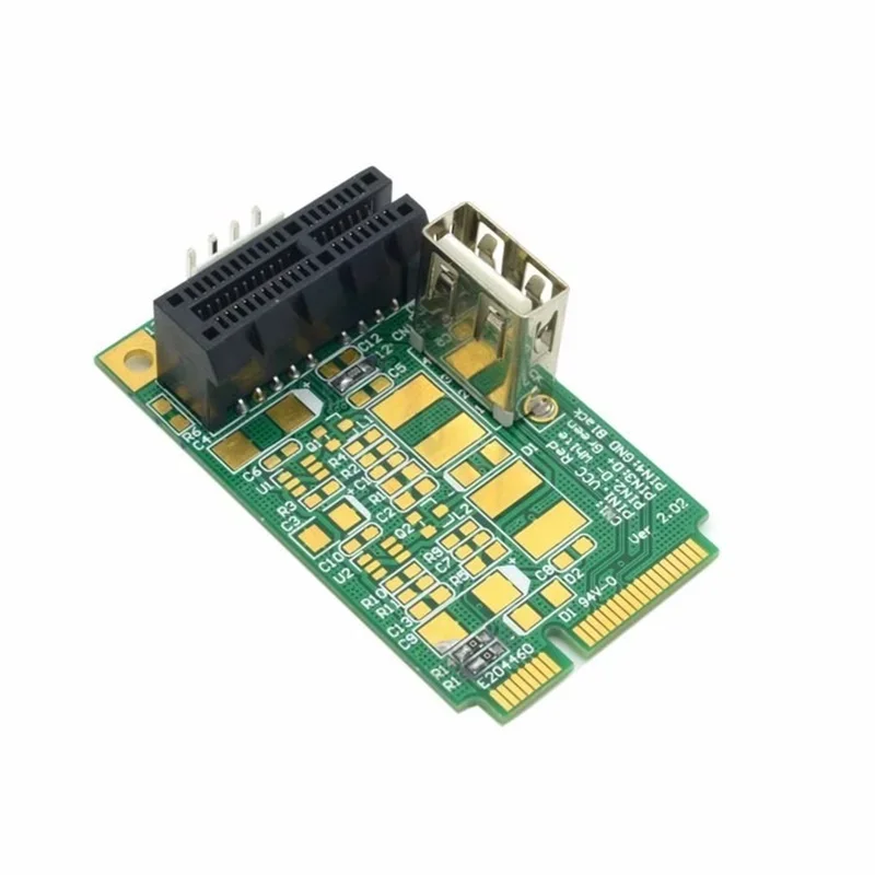 Mini PCI-E to PCI-E x1 pci Express 1X Extension Cord mini pcie to pcie Adapter Card with USB 2.0 Riser Card