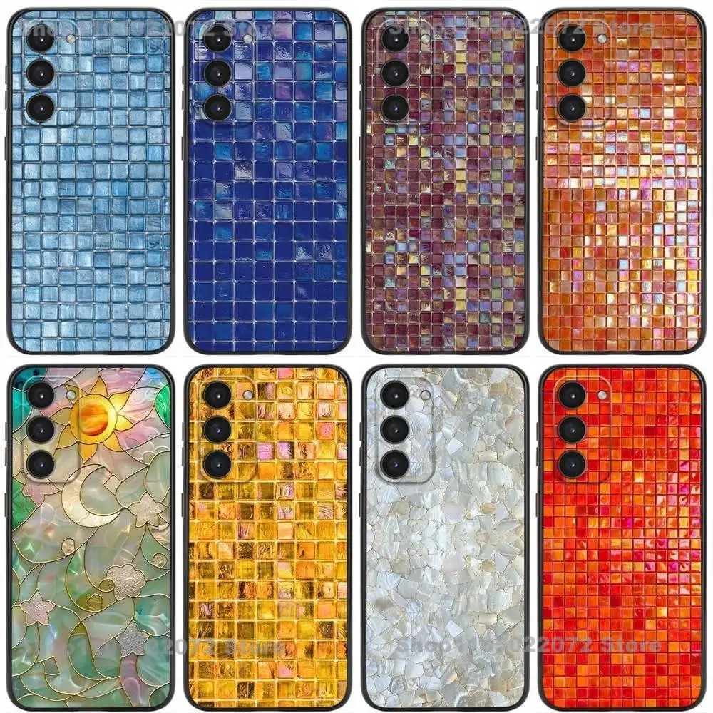

Colorful Grid Pattern Phone Case For Samsung Galaxy A32,21s,22,31,52,53,72,73,Note20,8,9,10 Soft Silicone Black Cover