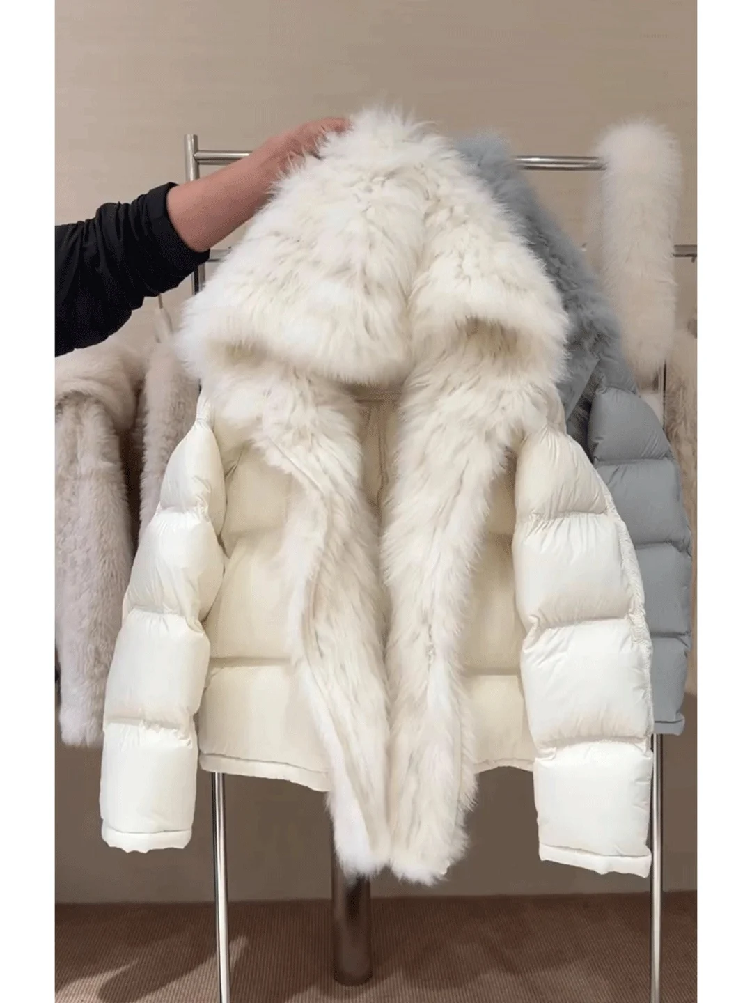 

Thickened down Cotton Jacket Korean Style Soft Fur Collar Gentle Women's Outerwear Winter Coat Long Sleeve Zipper Closure