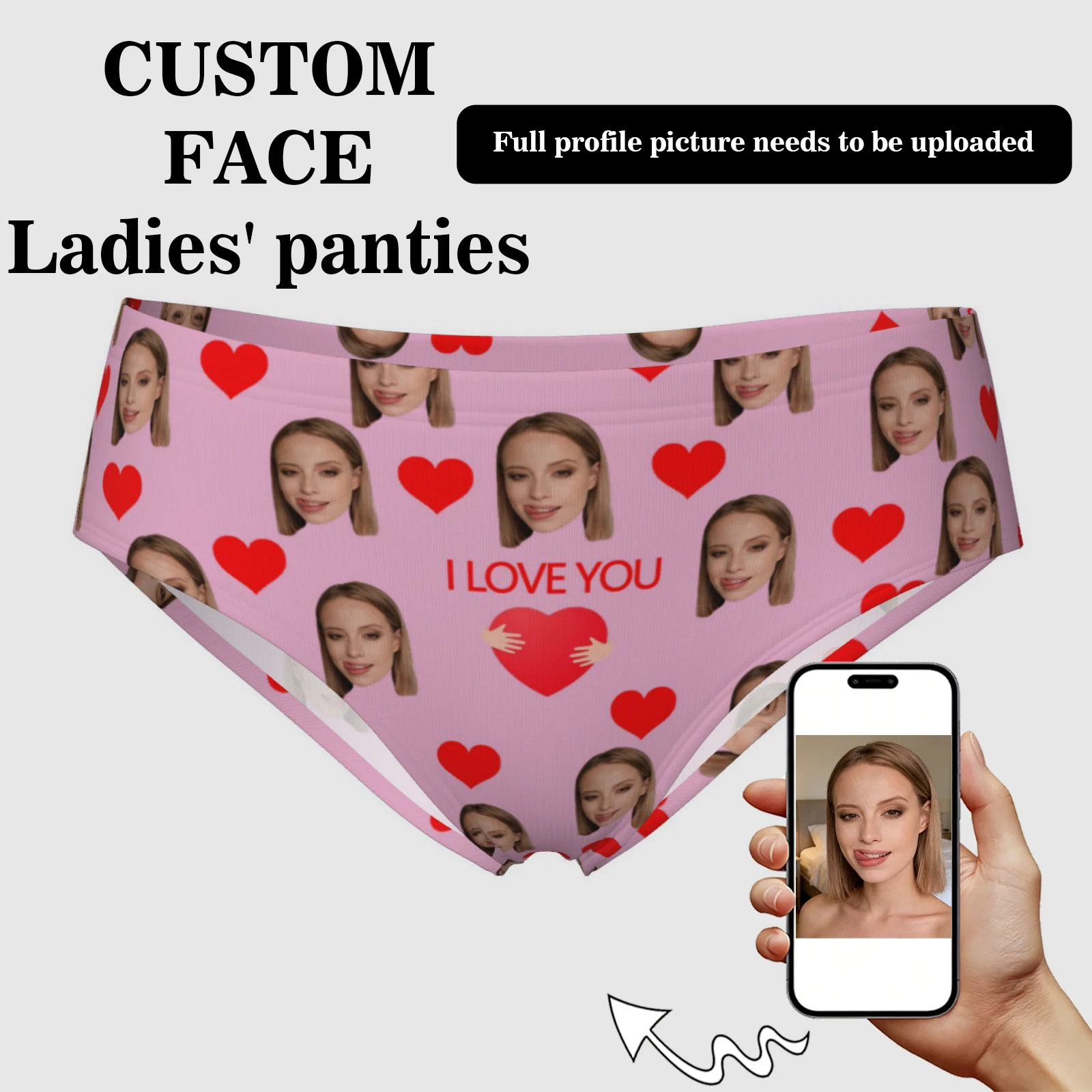 Customized personalized facial photo lingerie for women  Valentine's Day gift lingerie breathable and comfortable