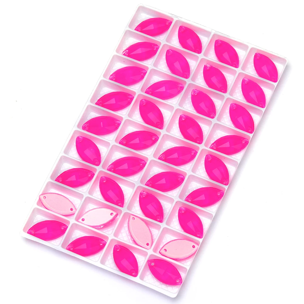 Neon K9 Navette-förmige Strasssteine mit abgeschrägten Kanten, Hochzeitskleid-Accessoires, aufnähbare Zierkristalle – Detail 16
