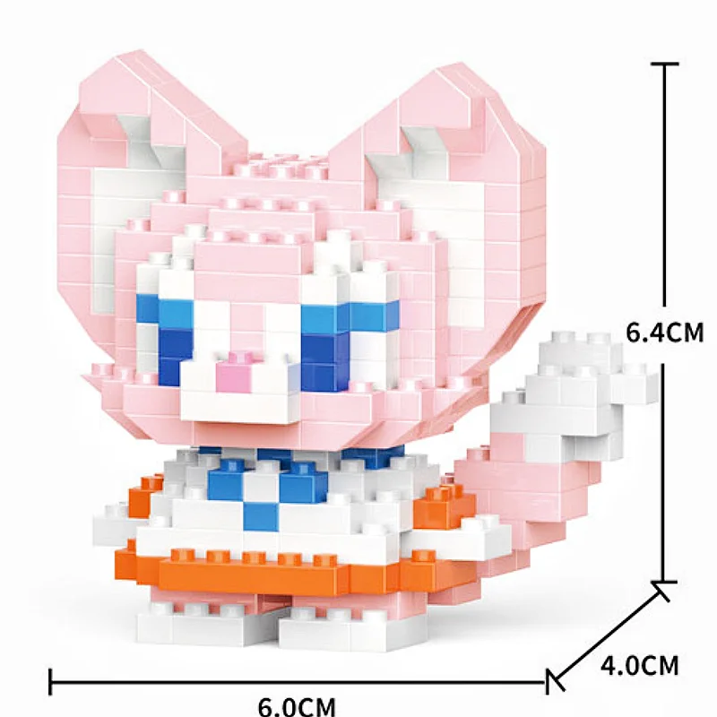 Disney Anime Figures Building Block Toy Stitch Mickey Mouse Small Particle Cartoon Character Children toys Accessories Props