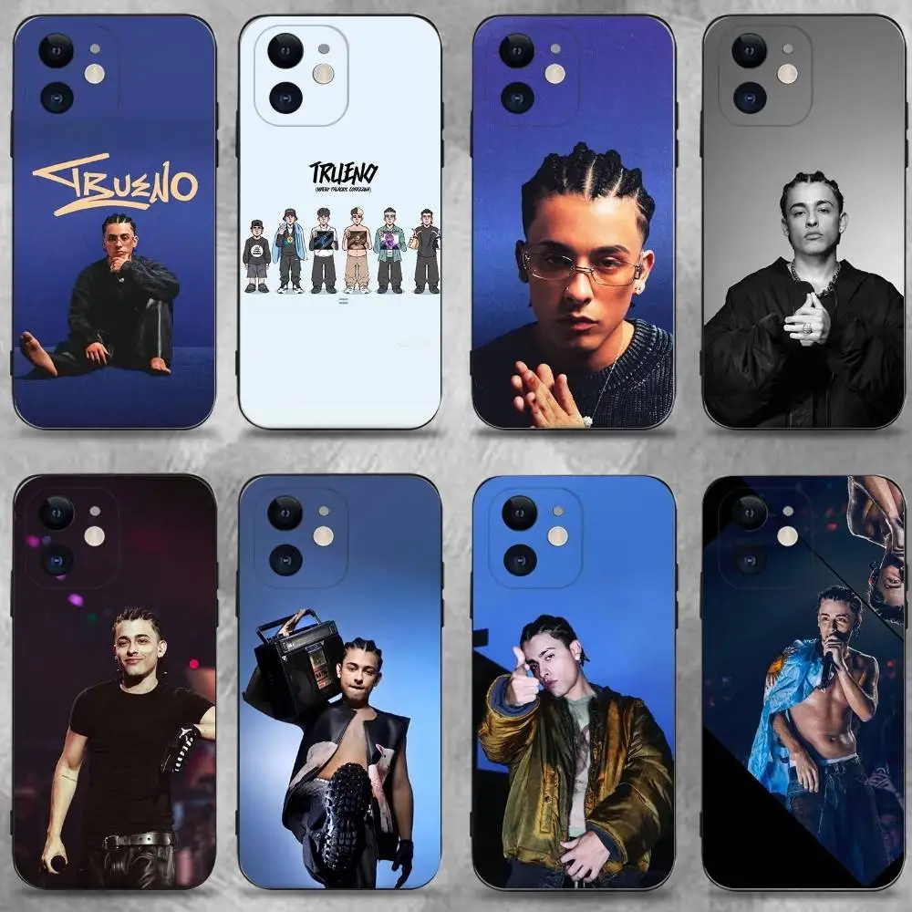 

Trueno Rapper Phone Case For iPhone 16,15,14,13,12,11 Plus,Pro Max,XS,X,XR,SE,Mini,8,7,Soft Silicone Black Cover
