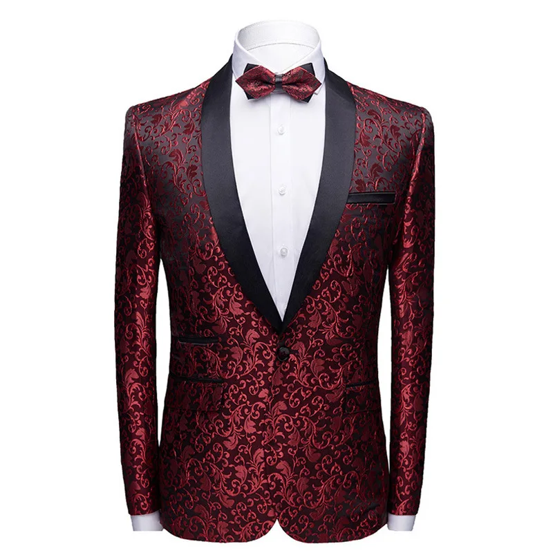 

2026 Men's Fashion Jacquard, Color Matching Casual blazer