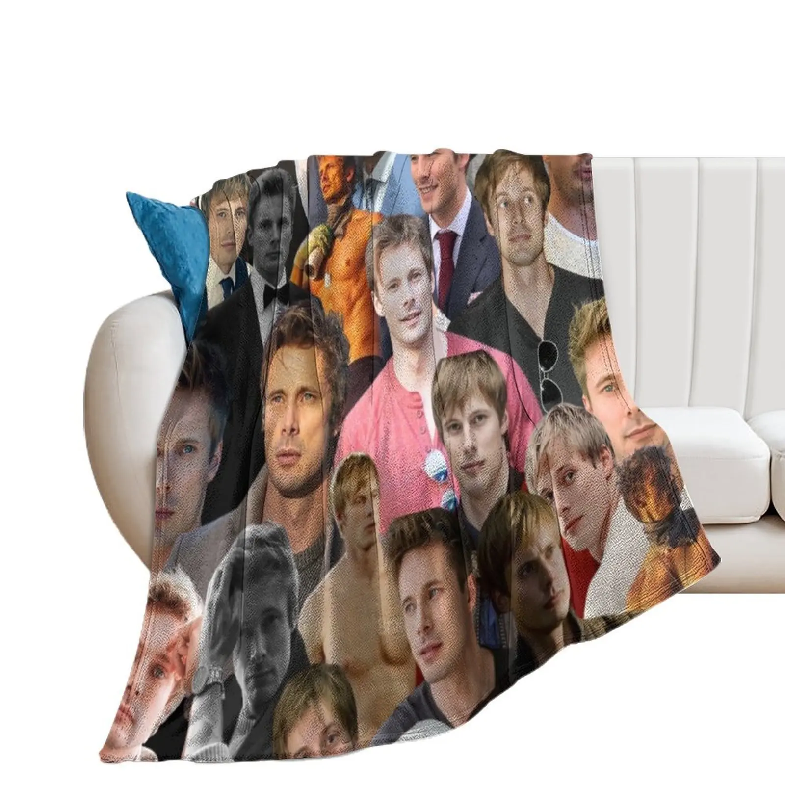 bradley james photo collage Throw Blanket Large warm for winter Flannel warm winter Blankets