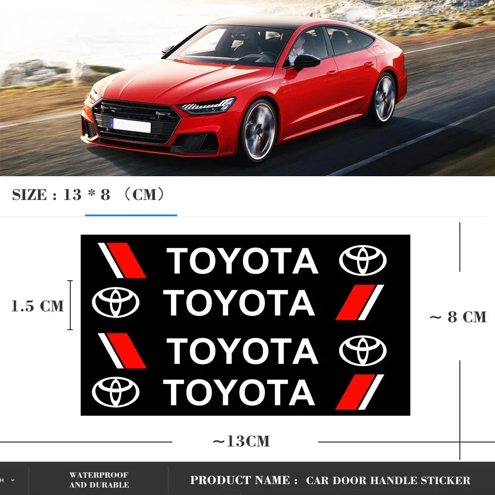 4 قطعة مقبض الباب تصفيف السيارة ملصقات عاكسة الفينيل الديكور لتويوتا لاند كروزر يارس كامري RAV4 كورولا برادو برادو T #2