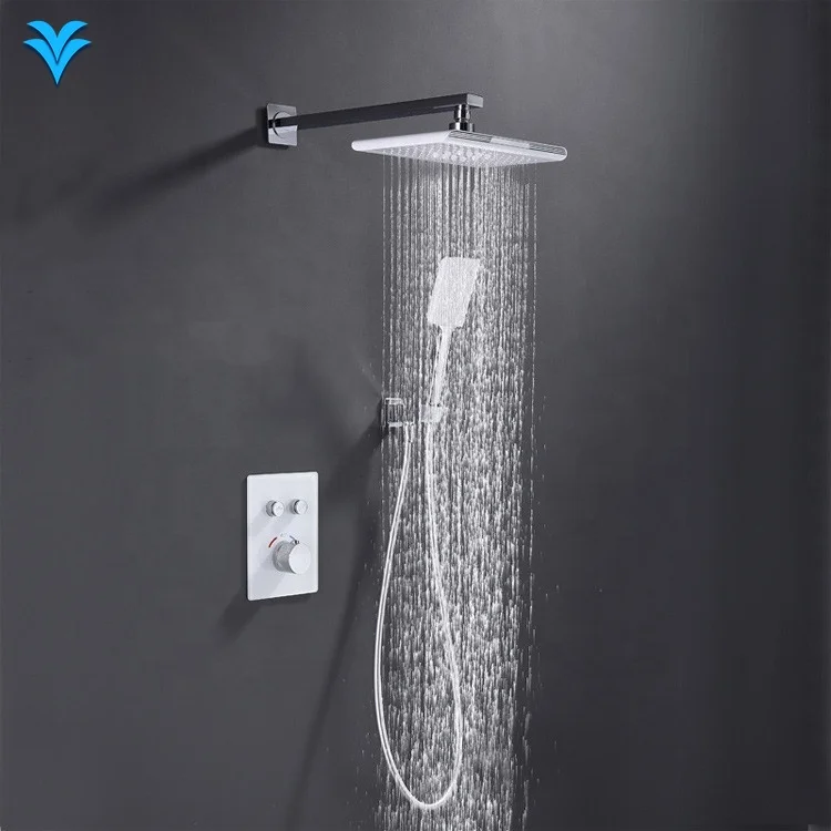 

All Metal Wall Mounted Shower Head and Hand Held Shower Head Rain Shower Faucet Complete Set