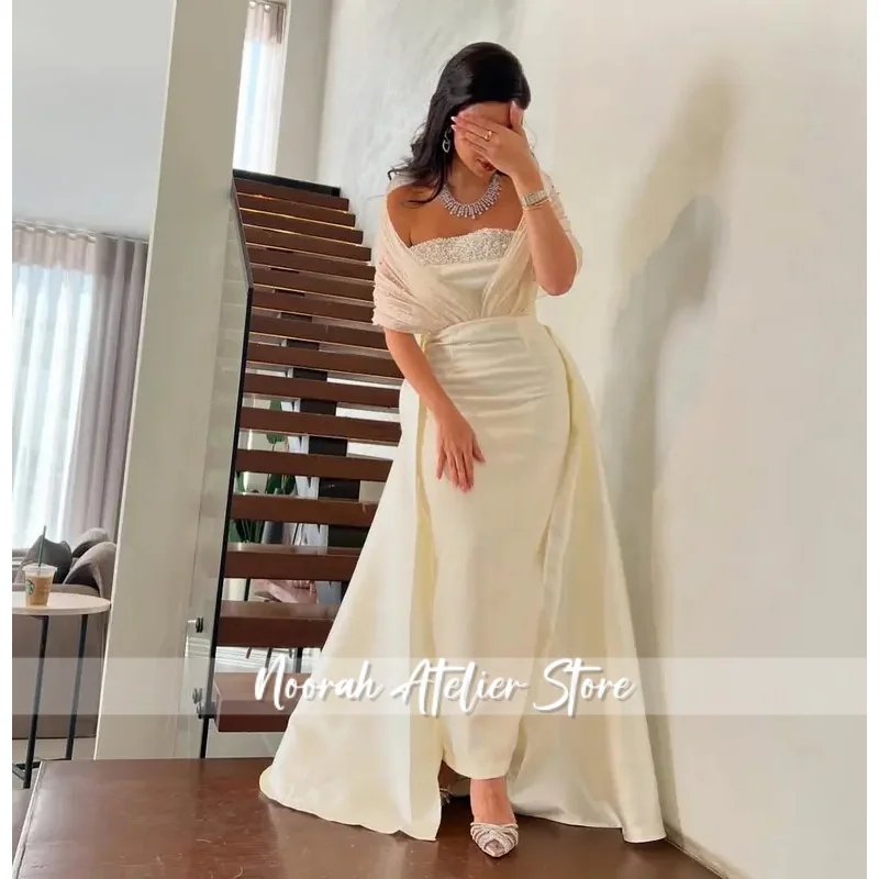 

Customized Elegant Formal Straigh Boat Neck Evening Dress Fashion Temperament Bespoke Occasion Gowns High Quality Prom Dress
