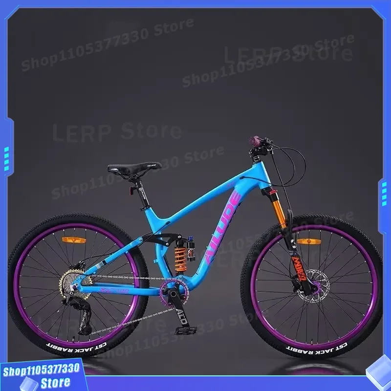 Blue 27.5 Inch Bike Soft Tail Shocking Absorption Hydraulic Disc 10 Speed Aluminum Alloy Mountain Bicycle For Adult