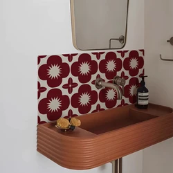 10Pcs Tile Stickers, Peel and Stick Self Adhesive Removable Moroccan Talavera Tiles Backsplash for Kitchen, Furniture Staircase