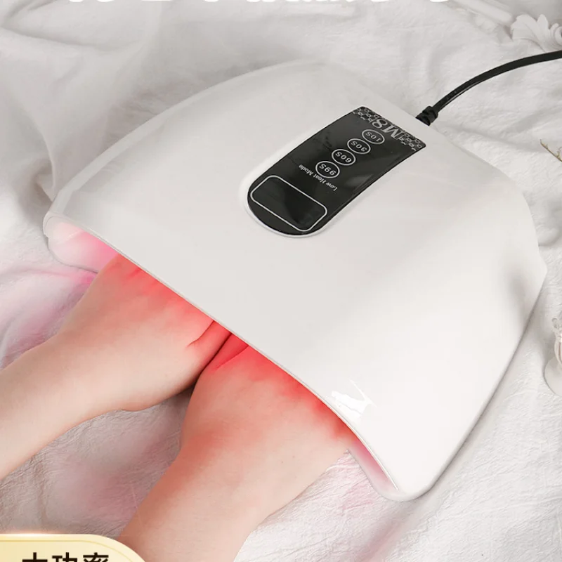 Red Light Hands Hot Lamp Power Storage Induction Quick-Drying Heating Lamp Nail Glue Phototherapy Dryer Shop Use Painless