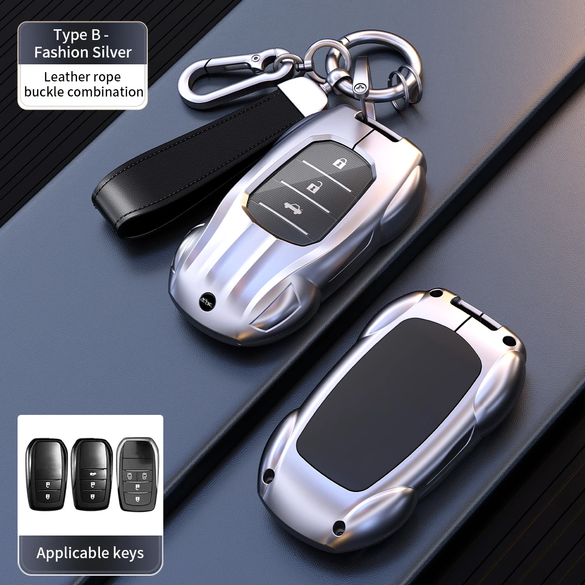 Zinc Alloy Car Key Cover Case Shell For Toyota CHR Hilux Fortuner Land Cruiser 200 Camry Corolla Crown RAV4 Highland Keychain