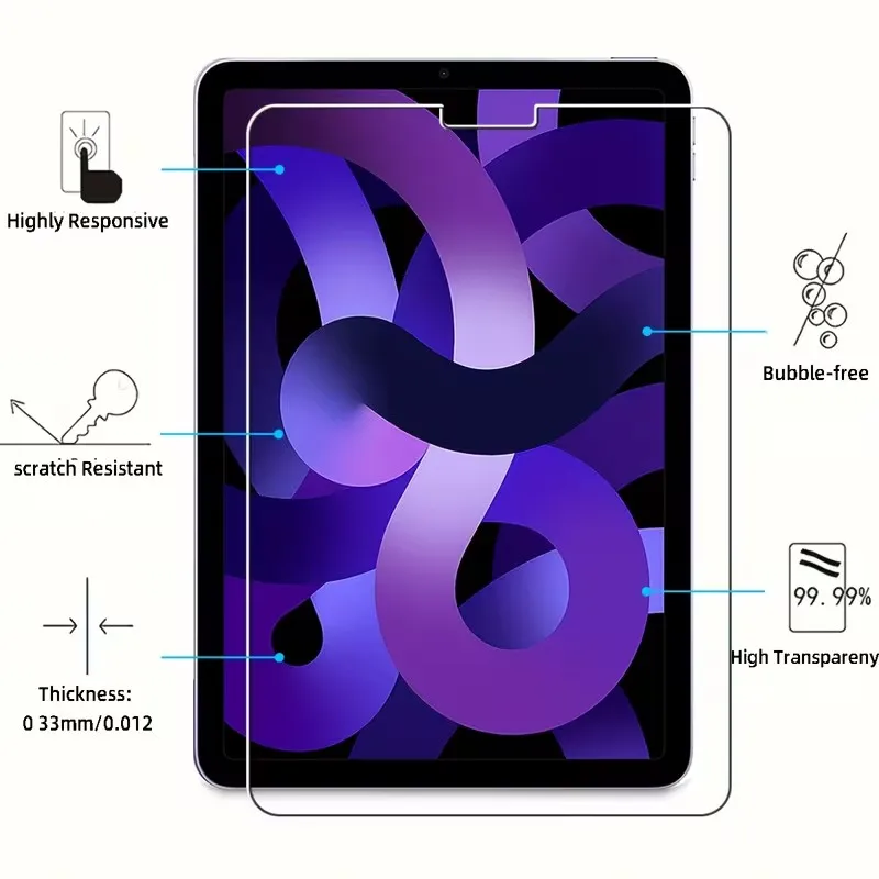 2Pcs HD Tempered Glass Film For iPad Pro 2018 2020 2021 2022 2024 2025 iPad 10 Air 3 4 5 Mini 7 6 Anti-scratch Screen Protector