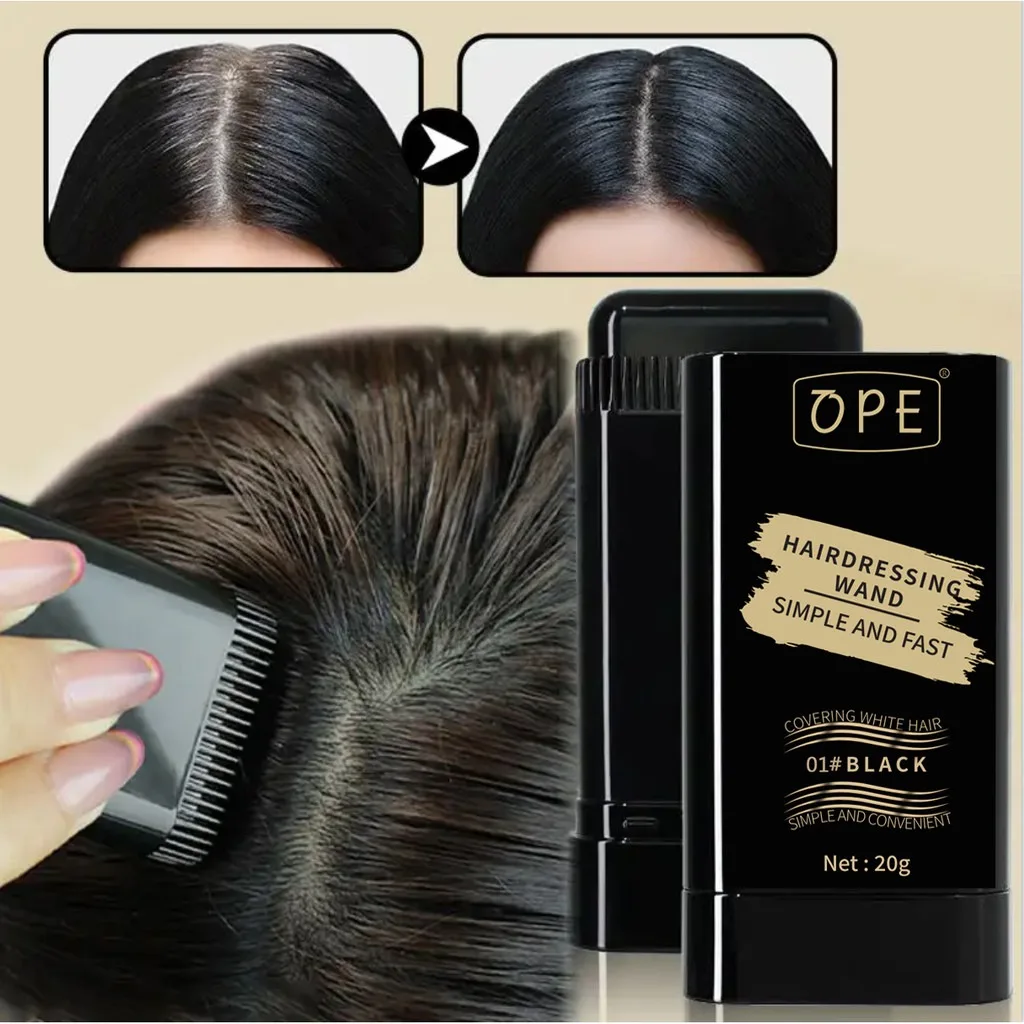 Barra de tinte para el cabello tricolor, un milagro para cubrir el cabello gris, color duradero, uso único.