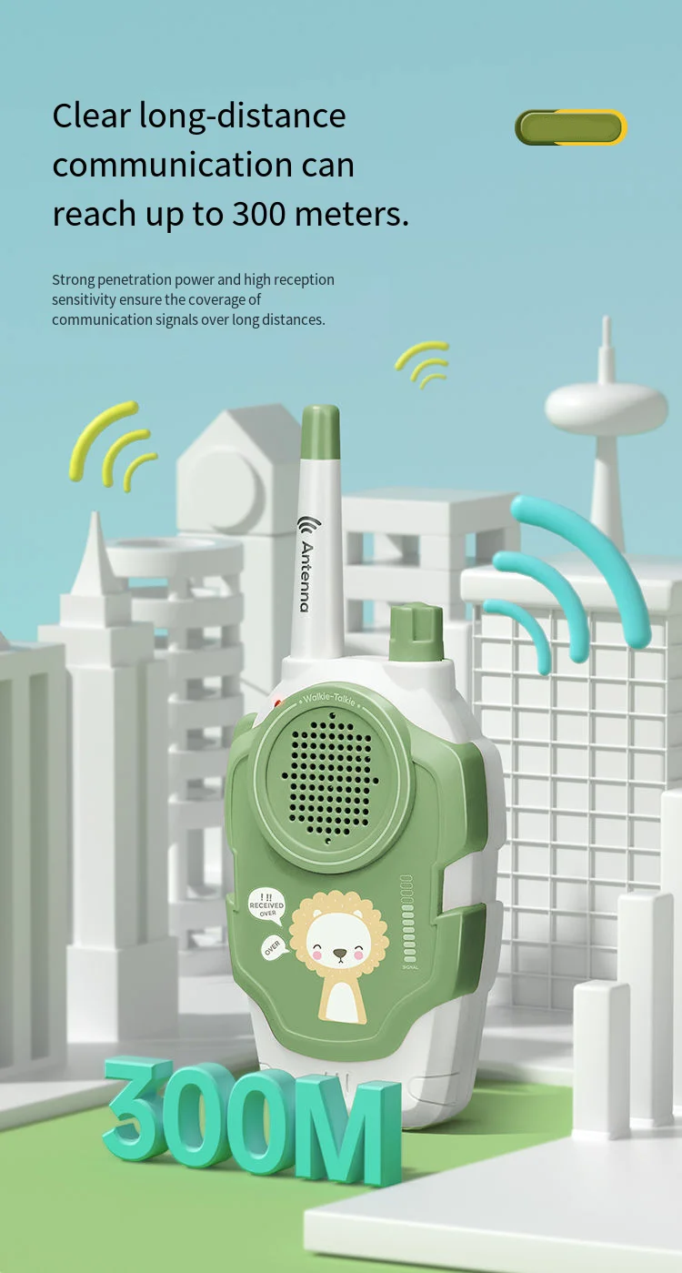 Mini walkie-talkie brinquedos infantis (pacote com 2) comunicação sem fio para desenvolvimento de capacidade de aderência de interação pai-filho