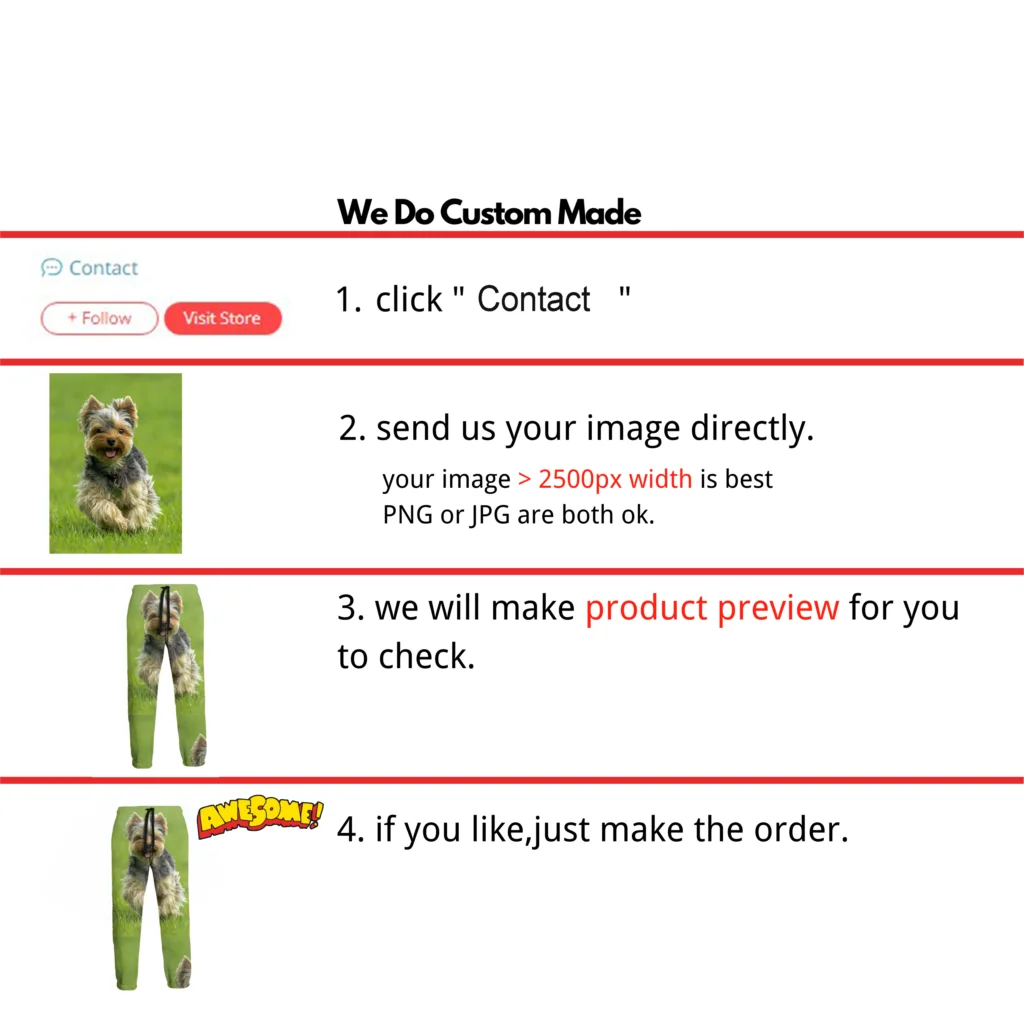 Your Image Custom Made Sweatpants Custom Design Your Own Cool Joggers Men Customized Polyester Casual Pants