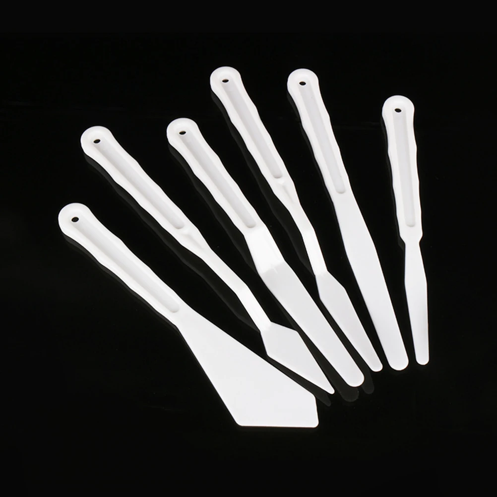 

5 Sets of Painting Spatula Set Plastic Drawing Spatula Oil Painting Accessories for Students Artists White
