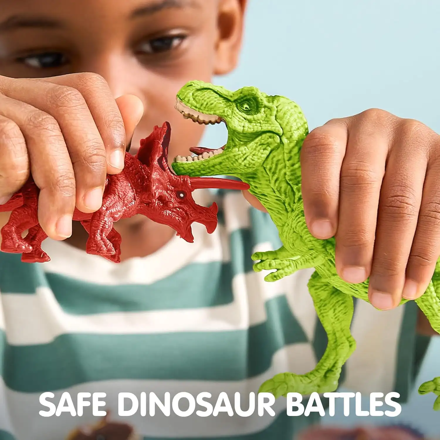 Joyfy 19 peças de figuras de dinossauro realistas, brinquedos com tapete de atividades e árvores, conjunto de brinquedos para crianças de 3 a 6 anos, presentes de aniversário