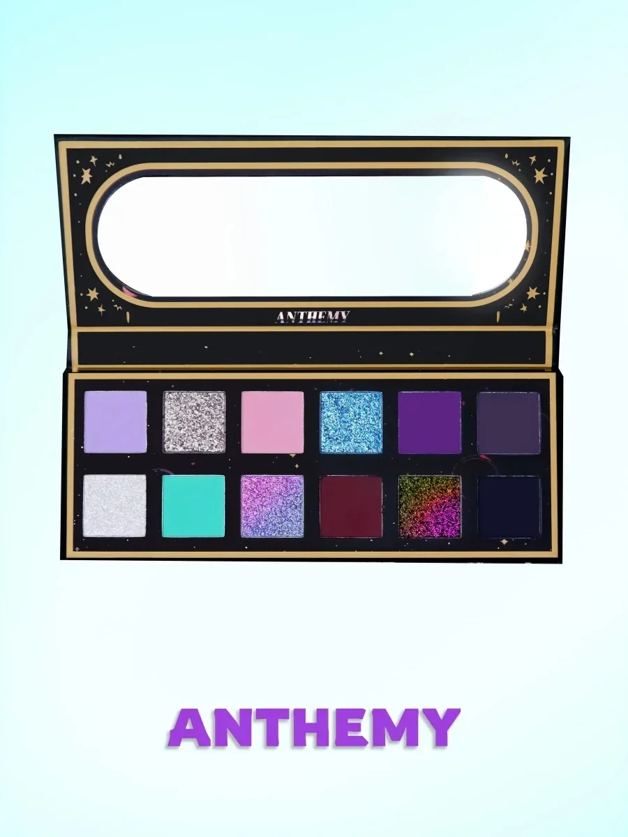 Anthemy Hintergrund beleuchtung Schmetterling 12 Farben matte Perle Chamäleon Lidschatten-Palette