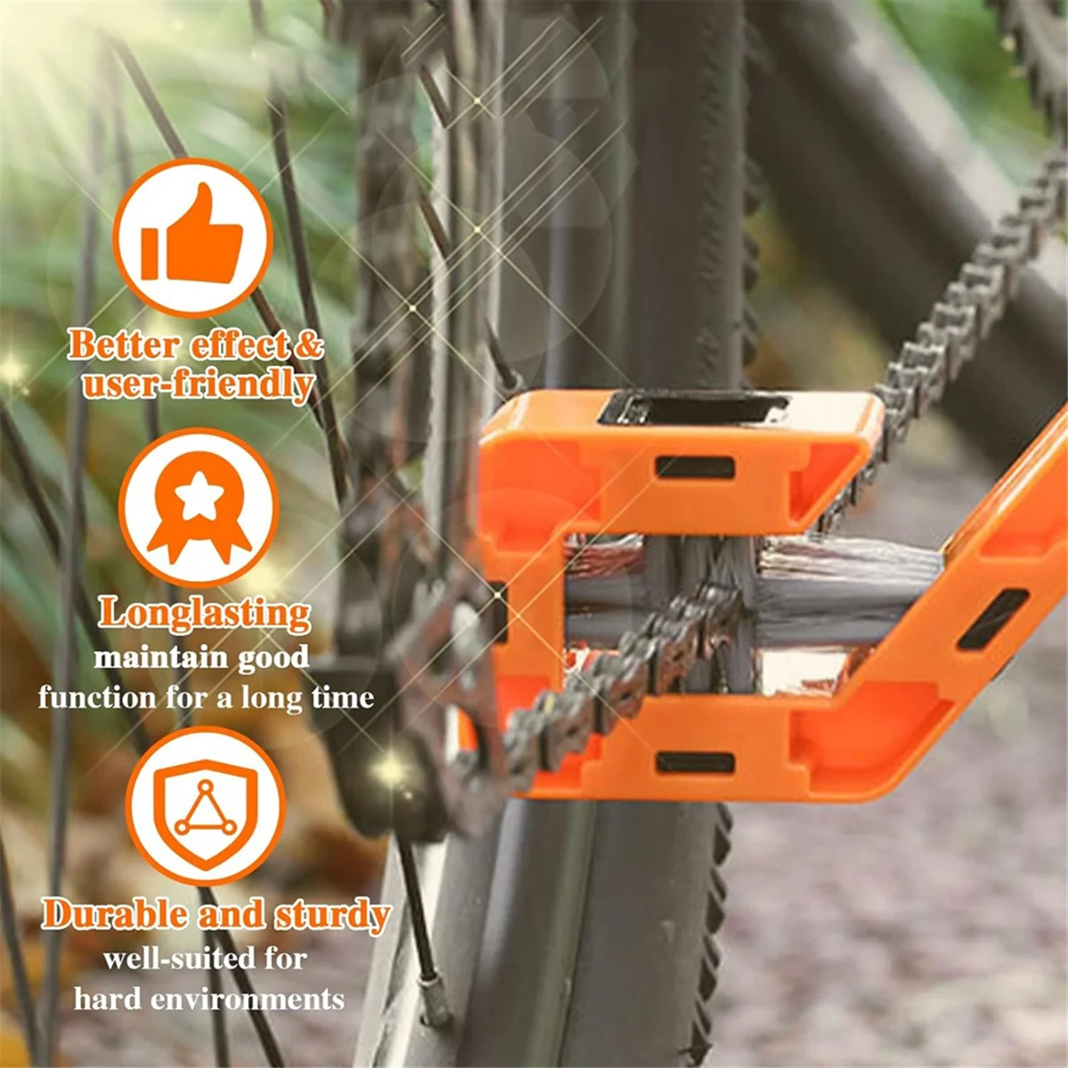 QA88X Spazzola per catena da 2 pezzi, spazzole per pulizia catena completamente chiuse per motociclette sporche all'aperto, detergente per catene per motociclette