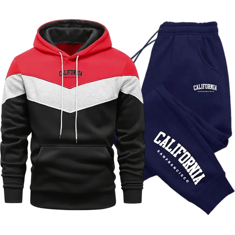 Fashion Men's Tracksuit Print Casual Hoodie Sweatshirts Outdoors Sports Jogging Clothing Autumn Winter Warm Quality Streetwear - view 3