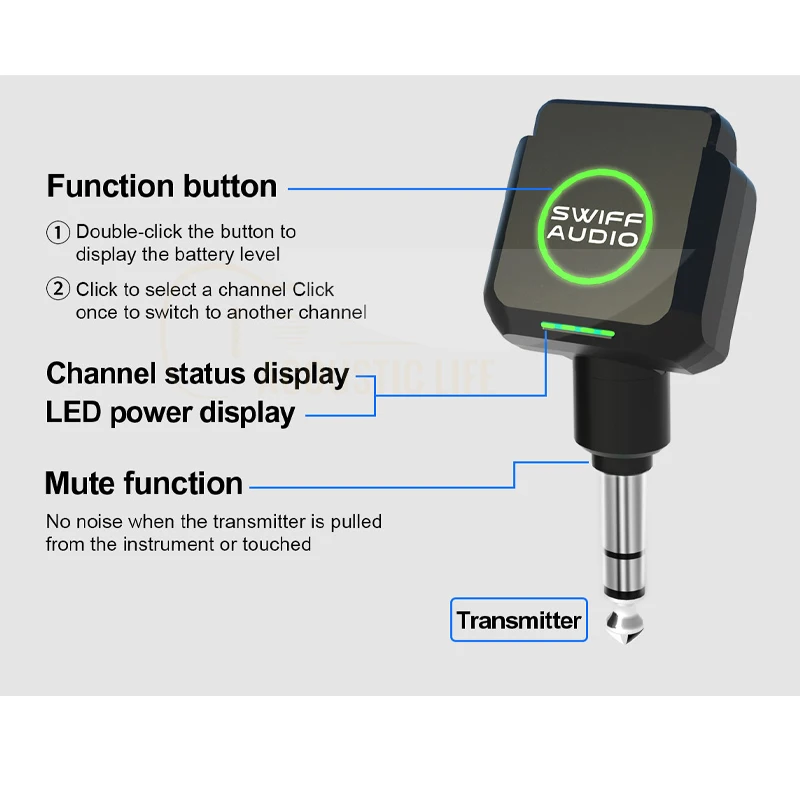 SWIFF AUDIO WX503 Guitar Digital Wireless System Transmitter Receiver For Acoustic Guitar Electric Guitar Electric Blowpipe Bass