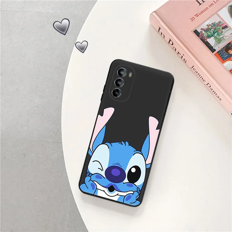 Ultra Thin Black Phone Case for Motorola G9 Edge 20 30 40 G50 G51 G60 G71 G22 G32 G52 G72 G53 G73 Stitch Lilo Anime Cover