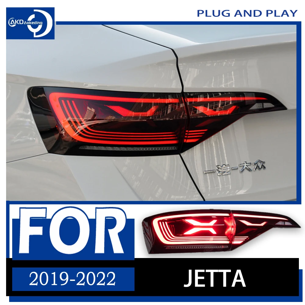 AKD Tuning Cars Tail Lights for VW Jetta Tail Light 2019-2022 MK7 LED Rear Lamp Golf MK7 Stop DRL Brake Dynamic Parking Lights