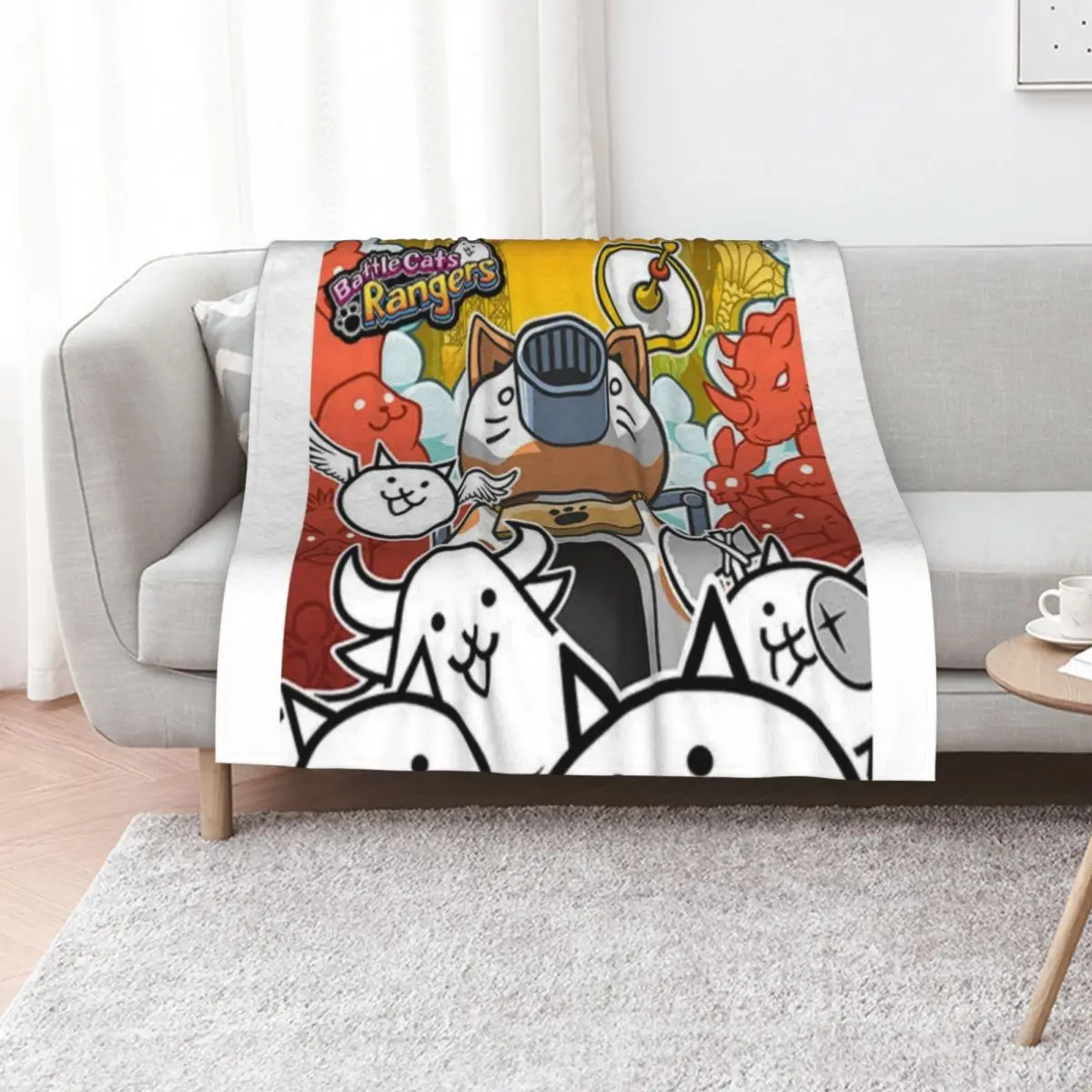 

Battle cats Throw Blanket valentine gift ideas warm for winter cosplay anime Flannel Fabric Blankets