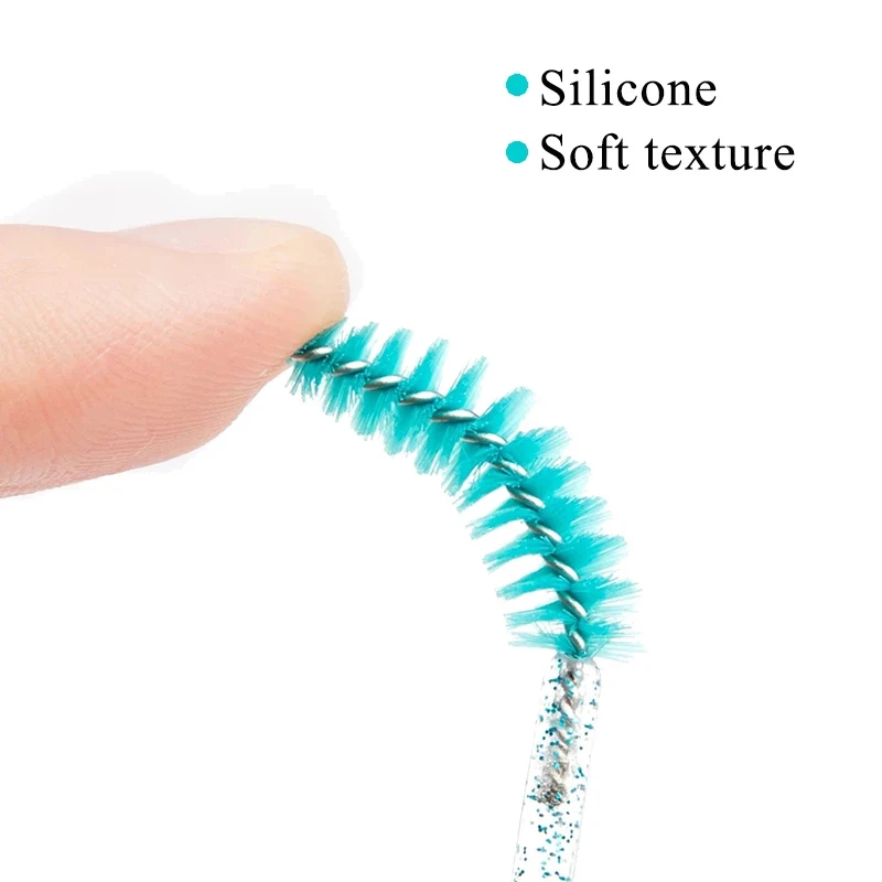 Brosse de maquillage jetable pour cils en cristal, bonne qualité, manche en diamant, baguettes de Mascara, outil d'extension de cils, 50 pièces/paquet