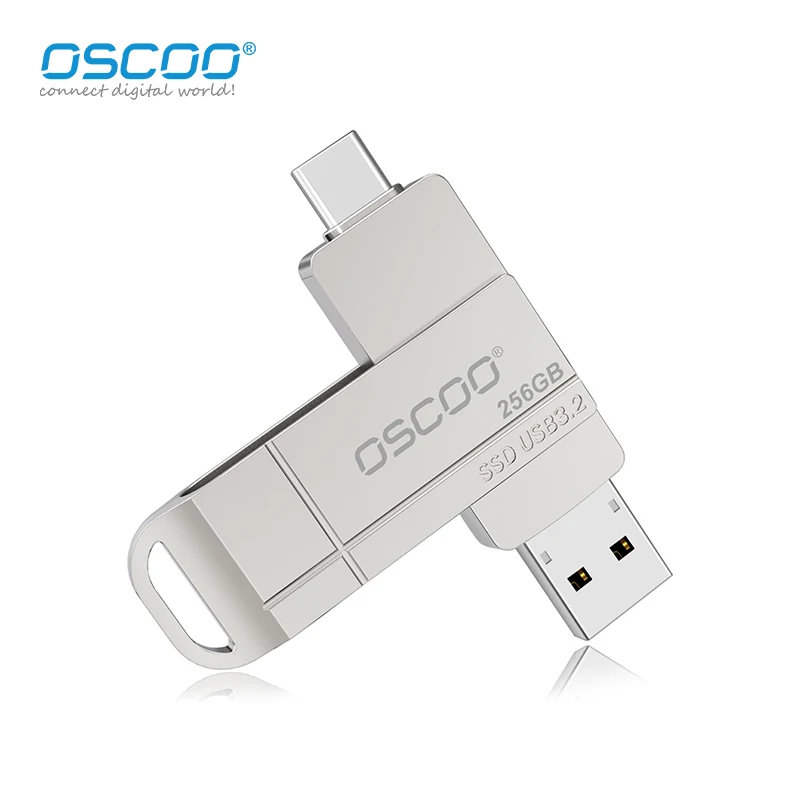 OSCOO SSD USB-Flash-Laufwerk SU001 USB3.2 Gen1 & Typ C 256 GB 512 GB Externes SSD-Flash-Laufwerk Pendrive TypeC Lesegeschwindigkeit bis zu 550 MB/s