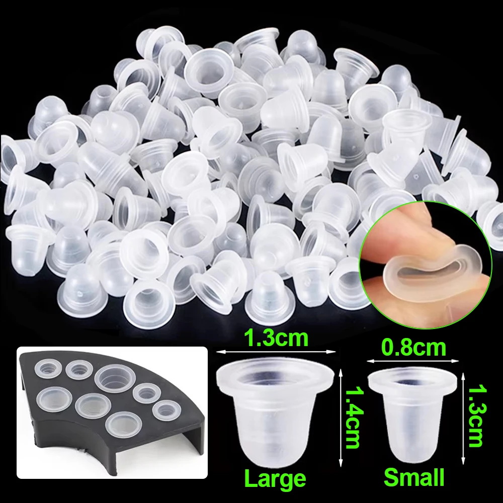 

Одноразовые силиконовые колпачки для тату-чернил, прозрачные колпачки для пигментов с держателем, аксессуары для тату