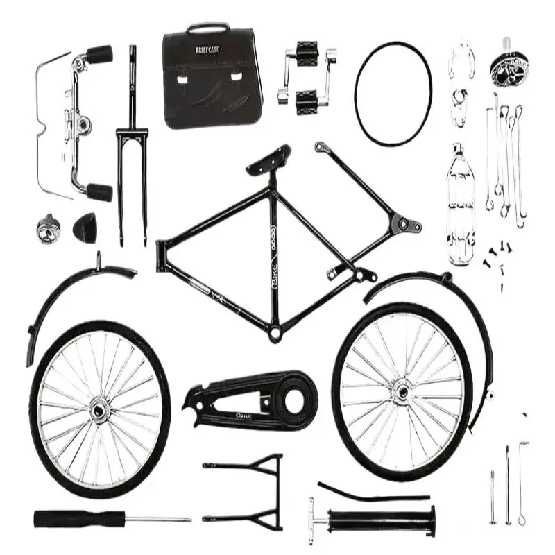 Handcrafted DIY Bicycle Model Kit 28-Inch Frame, Retro 1990s Aesthetic, Semi-Alloy Construction