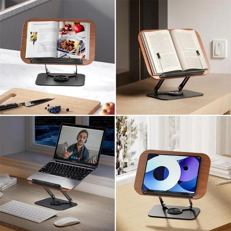 360 Degree Rotating Multi-Purpose Foldable Adjustable Bookend Comfortable Bookstand Bookshelf Table for Easy Reading