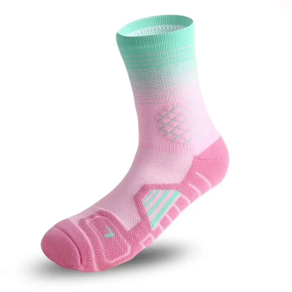 

Tennis Fast-drying Sport Socks Breathable Fashion Middle Stockings Gradient Color Towel Bottom Cycling Riding Socks Riding
