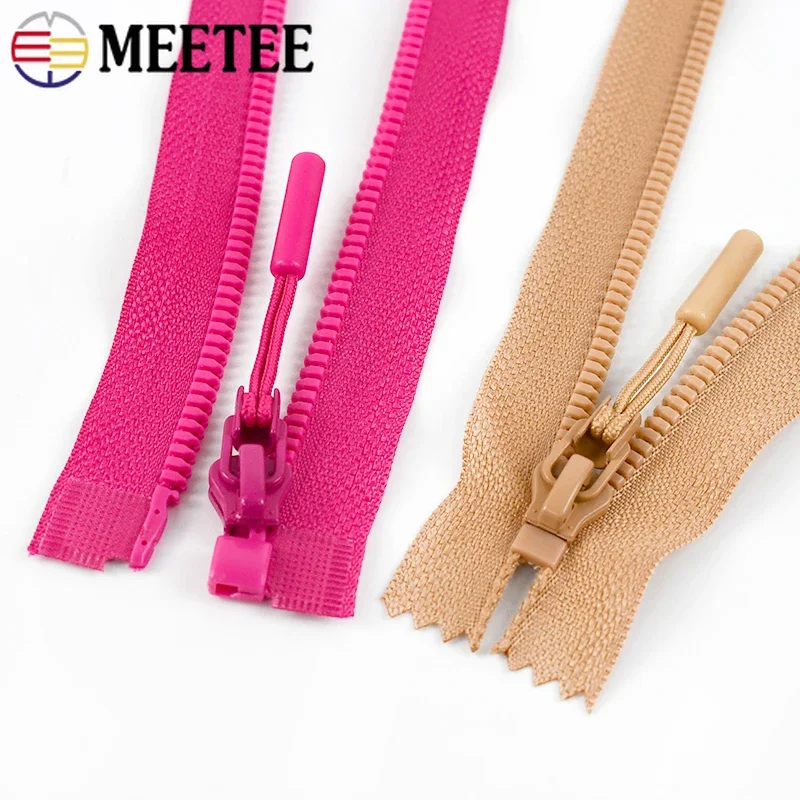 2/5/10Pcs Meetee 5# Resin Zipper 15/18/25cm Close-End 40-80cm Open-End for Sewing Bag Garment Clothes Closure Zippers Repair Kit