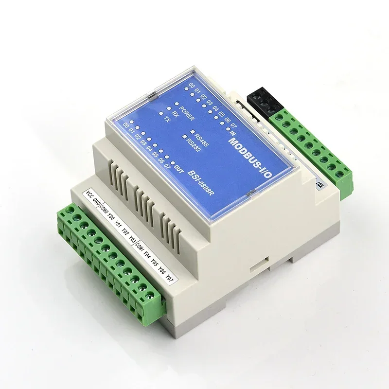 Modbus protocol remote serial port to IO module 8 input 8 output relay signal acquisition RS232/485