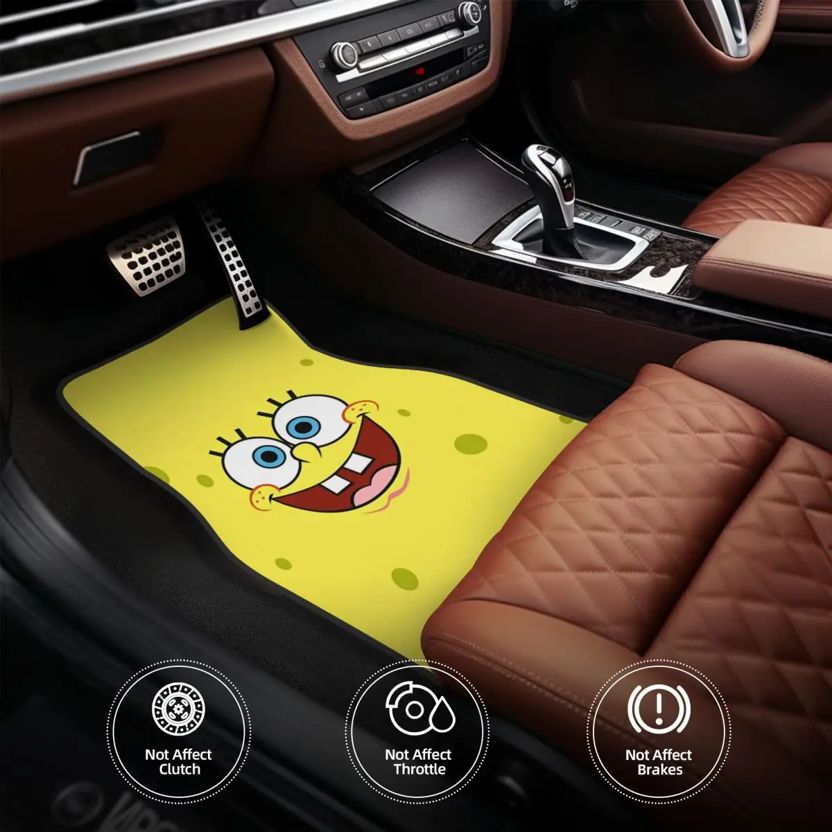 SpongeBobed Universal Fit Car Floor Mats Waterproof Car Carpet Mat Set of 4pcs with Anti-Slip Backing Fit for SUV Trucks